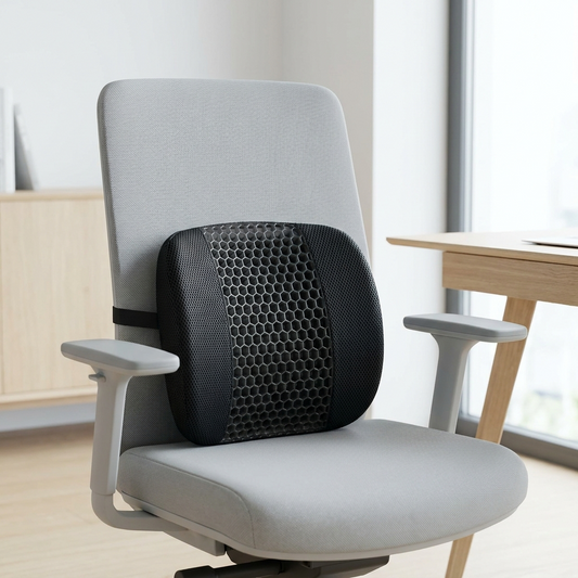 Coussin lombaire gel GelAura sur dossier de chaise